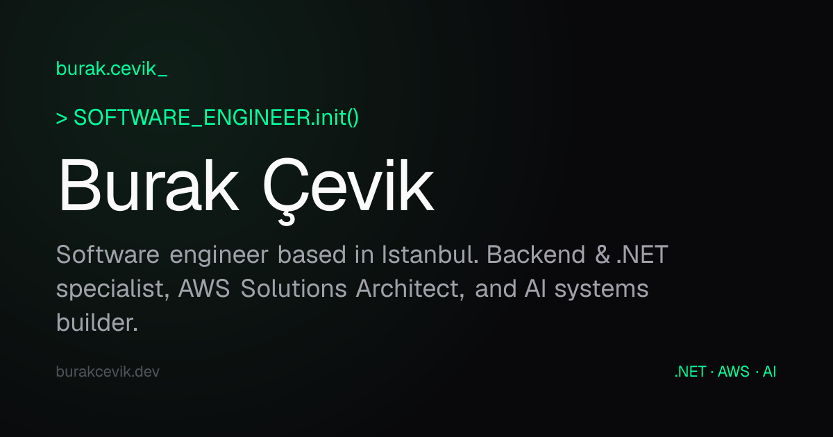 Burak Çevik — Software Engineer